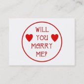 Heiraten Sie mich? Visitenkarte (Rückseite)