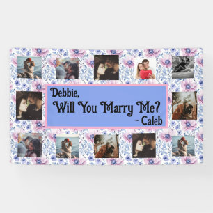 Heiraten Sie mich Vorschlag Banner mit Fotos