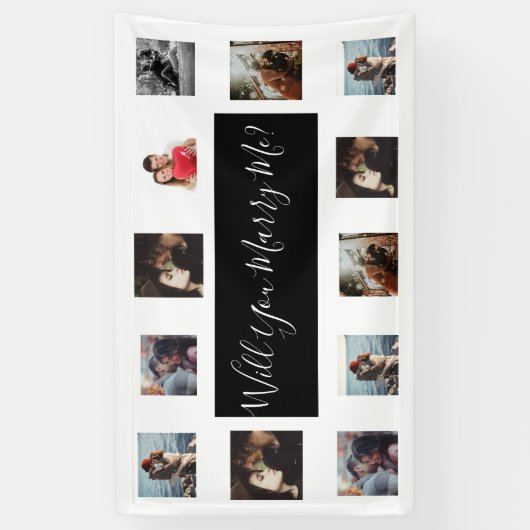 Heiraten Sie mich Vorschlag Banner mit Fotos (Vertikal)