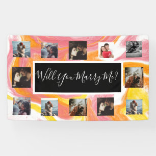 Heiraten Sie mich Vorschlag Banner mit Fotos