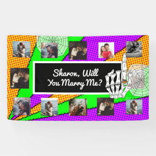 Heiraten Sie mich Vorschlag Banner mit Fotos