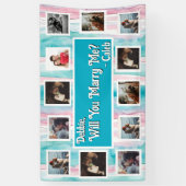 Heiraten Sie mich Vorschlag Banner mit Fotos (Vertikal)