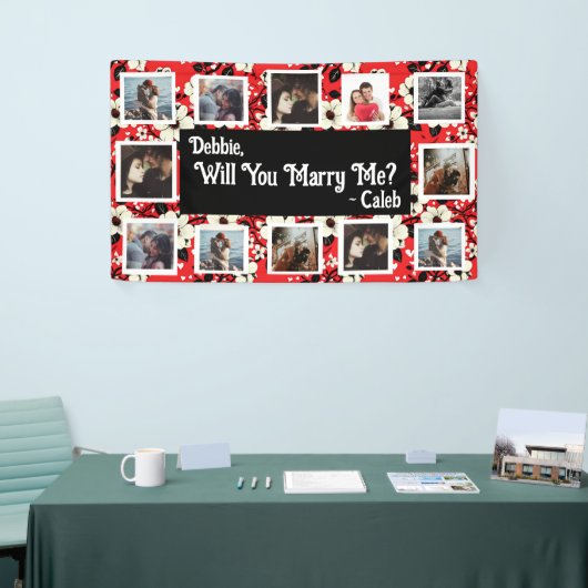 Heiraten Sie mich Vorschlag Banner mit Fotos (Messeveranstaltung)