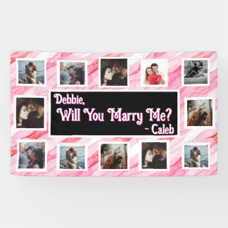 Heiraten Sie mich Vorschlag Banner mit Fotos