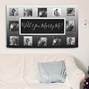 Heiraten Sie mich Vorschlag Banner mit Fotos