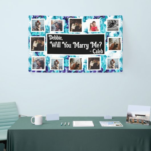 Heiraten Sie mich Vorschlag Banner mit Fotos (Messeveranstaltung)