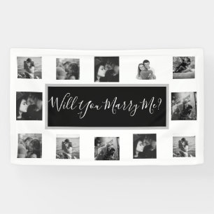 Heiraten Sie mich Vorschlag Banner mit Fotos