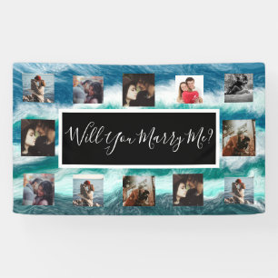 Heiraten Sie mich Vorschlag Banner mit Fotos