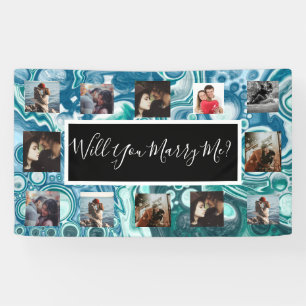 Heiraten Sie mich Vorschlag Banner mit Fotos