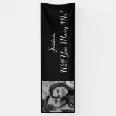 Heiraten Sie mich? | Vorschlag für ein Schwarzweiß Banner (Vertikal)