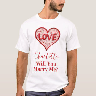 Heiraten Sie mich? Vorschlag für eine Rote Liebe T-Shirt