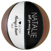 Heiraten Sie mich? Vorschlag für Sport Basketball (Vertikal)