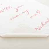 Heiraten Sie mich? Vorschlag Rosa Herz Sherpadecke (3/4)