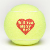 Heiraten Sie mich? Vorschlag Tennis Balls 3x Tennisbälle (Vorderseite)