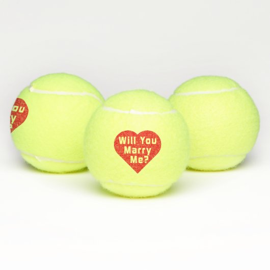 Heiraten Sie mich? Vorschlag Tennis Balls 3x Tennisbälle (Multi)