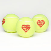 Heiraten Sie mich? Vorschlag Tennis Balls 3x Tennisbälle (Multi)