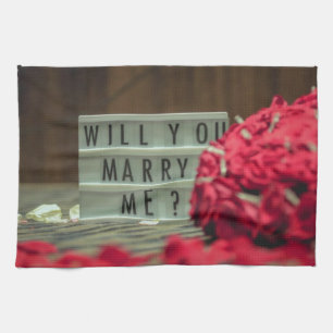 Heiraten Sie mich? Vorschlag zur Eheschließung Geschirrtuch