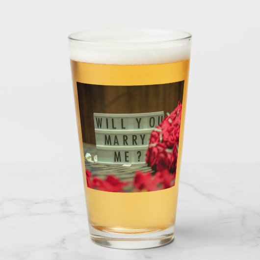 Heiraten Sie mich? Vorschlag zur Eheschließung Glas (Vorne (Gefüllt))
