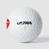 Heiraten Sie mich? Vorschlag zur Eheschließung Golfball (Logo)