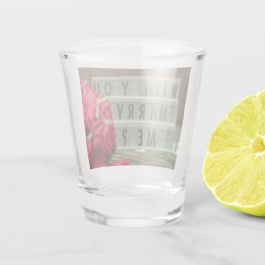 Heiraten Sie mich? Vorschlag zur Eheschließung Schnapsglas (Rückseite)