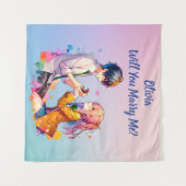 Heiraten Sie mich? | Vorschlag zur Eheschließung v Wandteppich (Vorderseite (Horizontal))