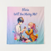 Heiraten Sie mich? | Vorschlag zur Eheschließung v Wandteppich (Vorderseite)