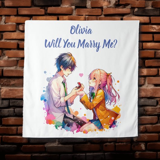 Heiraten Sie mich? | Vorschlag zur Eheschließung v Wandteppich