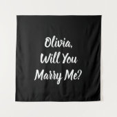 Heiraten Sie mich? | Vorschlag zur Eheschließung Wandteppich (Vorderseite)