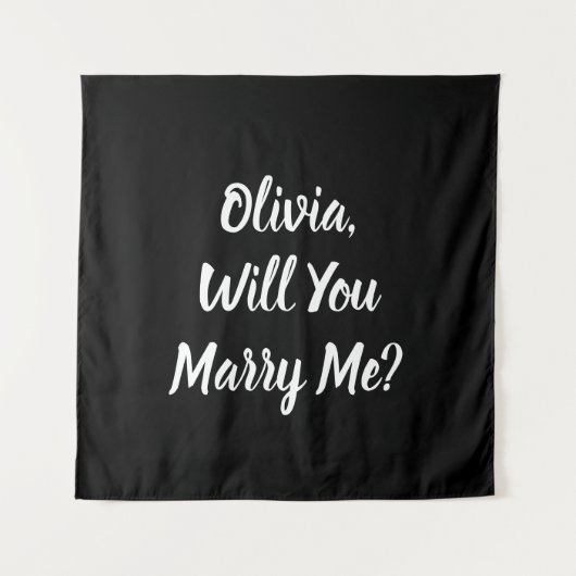 Heiraten Sie mich? | Vorschlag zur Eheschließung Wandteppich (Vorderseite)