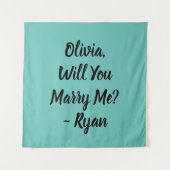 Heiraten Sie mich? | Vorschlag zur Eheschließung Wandteppich (Vorderseite)