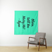 Heiraten Sie mich? | Vorschlag zur Eheschließung Wandteppich (Beispiel (Horizontal))