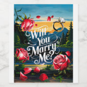Heiraten Sie mich? Weinetikett (Einzelnes Label)