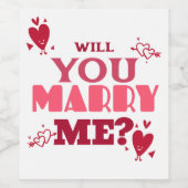 Heiraten Sie mich? Weinetikett (Einzelnes Label)