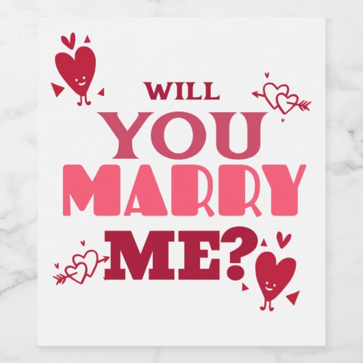 Heiraten Sie mich? Weinetikett (Einzelnes Label)