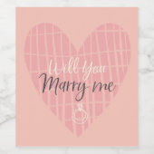 Heiraten Sie mich? Weinetikett (Einzelnes Label)