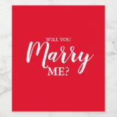 Heiraten Sie mich? Weinetikett (Einzelnes Label)
