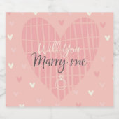 Heiraten Sie mich? Weinetikett Schaumweinetikett (Einzelnes Label)