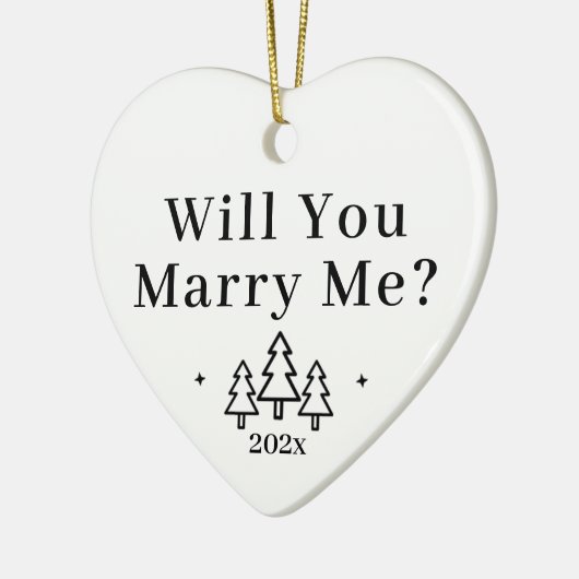 Heiraten Sie mich Winter Wedding Vorschlag Keramik Ornament (Links)