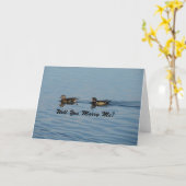 Heiraten Sie mich? Wood Duck Pair Karte (Gelbe Blume)