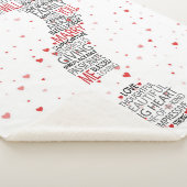 Heiraten Sie mich? Word Cloud mit roten Herzen Sherpadecke (3/4)