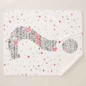 Heiraten Sie mich? Word Cloud mit roten Herzen Sherpadecke (Vorderseite (Horizontal))