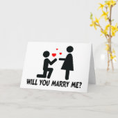 Heiraten Sie mir Bended Knee Man & Woman Karte (Gelbe Blume)