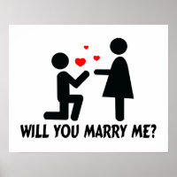 Heiraten Sie mir Bended Knee Man & Woman