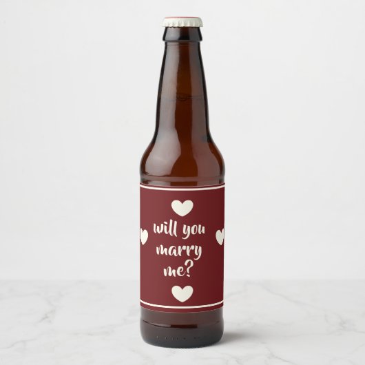Heiraten Sie mir Bierflasche Bierflaschenetikett (Vorderseite)