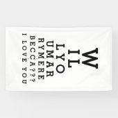 Heiraten Sie mir Custom Vorschlag Optician Chart Banner (Horizontal)