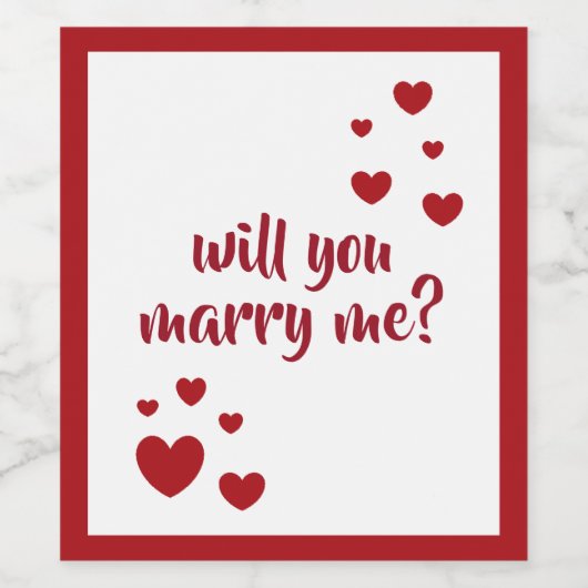 heiraten Sie mir das Weinlabel von dalDesignNZ Weinetikett (Einzelnes Label)