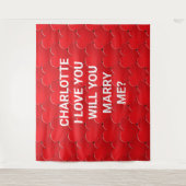 Heiraten Sie mir die roten Herzen maßgeschneiderte Wandteppich (Vorderseite)