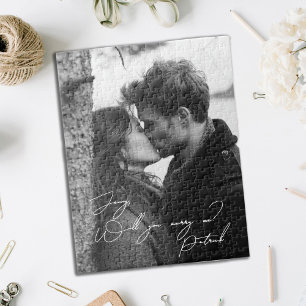 Heiraten Sie mir ein Puzzle mit schwarzem und weiß