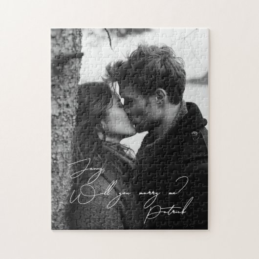 Heiraten Sie mir ein Puzzle mit schwarzem und weiß (Vertikal)