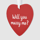 Heiraten Sie mir ein rotes Skript-Vorschlag Ornament (Vorderseite)